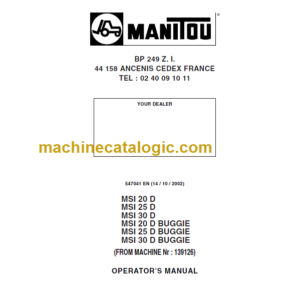 MANITOU MSI 20 D-25 D-30 D OPERATORS MANUAL