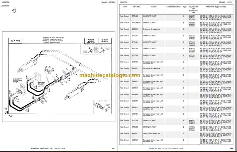 MANITOU M4 30 CP PARTS CATALOGUE