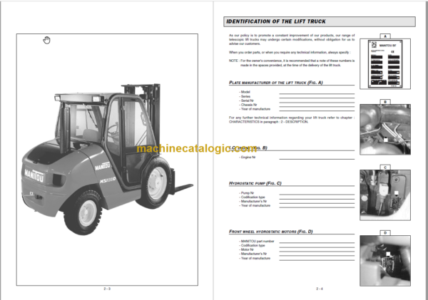 MANITOU MSI 20 D-25 D-30 D OPERATORS MANUAL