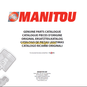 Manitou MHT 10120 L E3 PARTS CATALOGUE