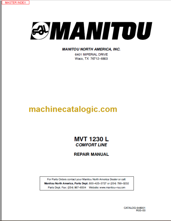 Manitou MVT 1230 L Comfort Line Repair Manual