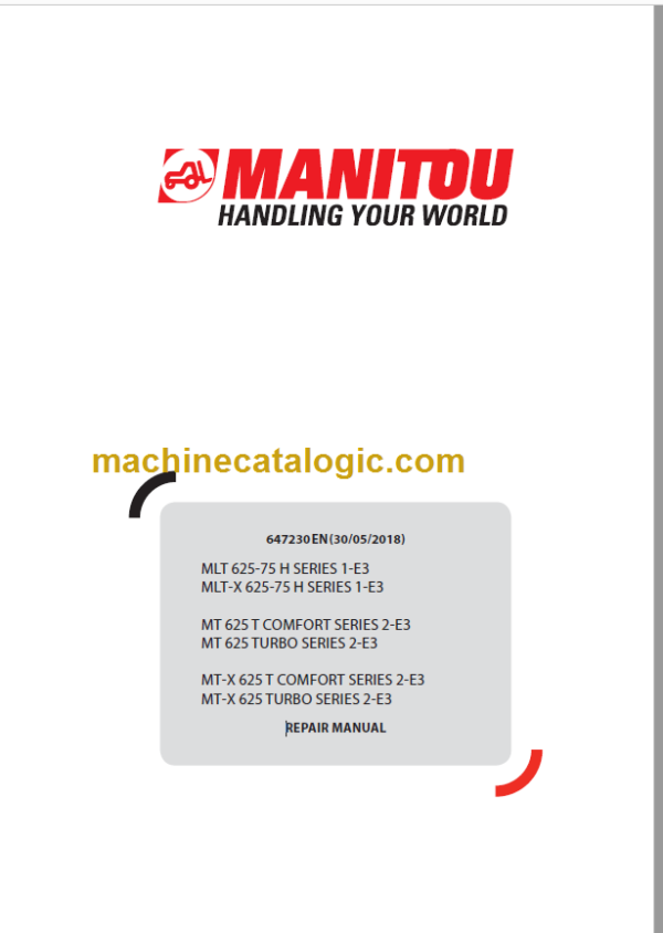 Manitou MLT-X 625-75 H SERIES 1-E3 Repair Manual