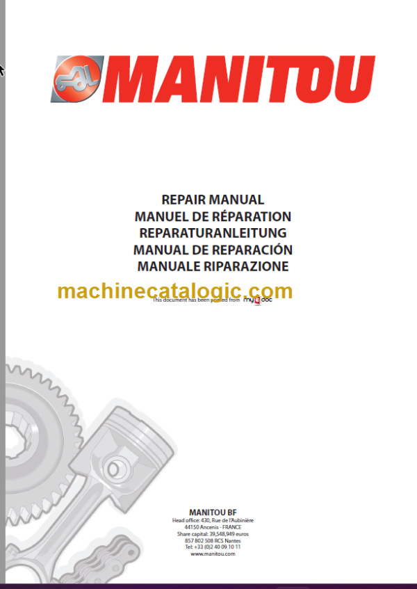 Manitou MLT 845-120 H SERIES 4-E3 Repair Manual