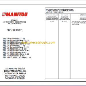 Manitou MLT 731 Turbo Série C - E2 PARTS CATALOGUE