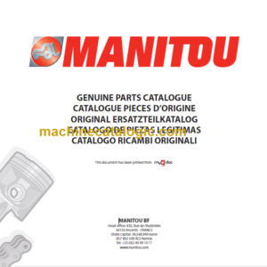 MANITOU MSI 30D PARTS CATALOGUE