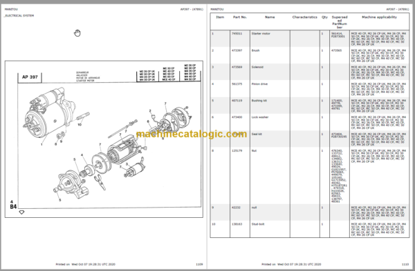 MANITOU MCE 40 CP PARTS CATALOGUE