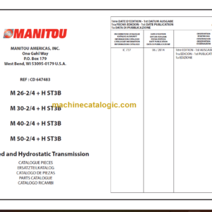 MANITOU M 40-4 + H ST3B PARTS CATALOGUE