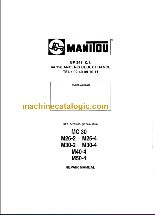 MANITOU M40-4 REPAIR MANUAL