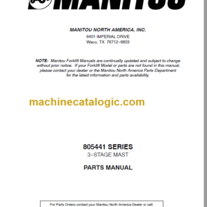 MANITOU 805441 Series Parts Manual