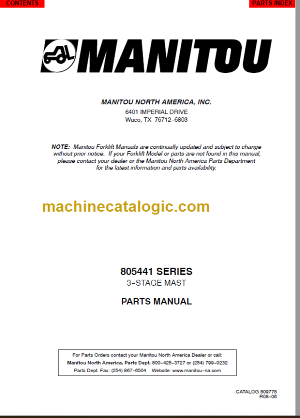 MANITOU 805441 Series Parts Manual