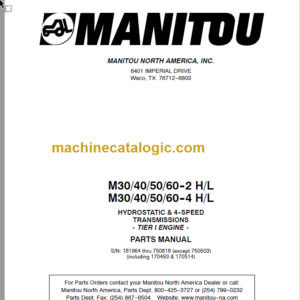 MANITOU M30-40-50 2 H L TIER I PARTS MANUAL