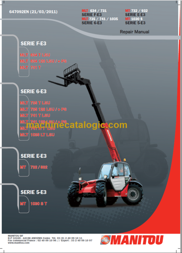 Manitou MLT 741 H T LSU Repair Manual