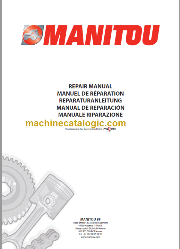 Manitou MLT 940-120 H SERIES 3-E3 Repair Manual