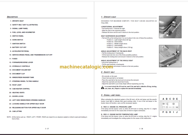 MANITOU MSI 20 D-25 D-30 D OPERATORS MANUAL