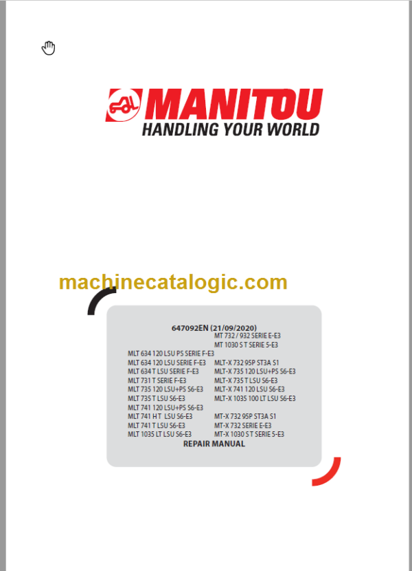 Manitou MLT-X 1035 100 LT LSU S6-E3 Repair Manual