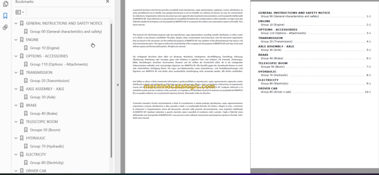 Manitou MLT 940-120 H SERIES 3-E3 Repair Manual