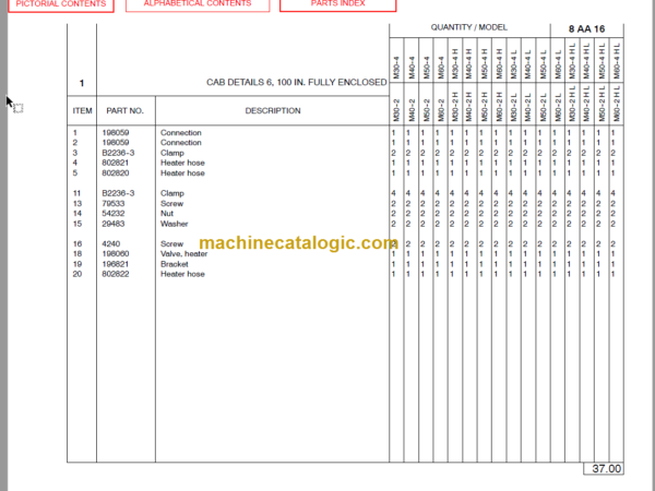 MANITOU M30-40-50 2 H L TIER I PARTS MANUAL