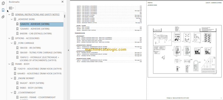 Manitou MLT 523 PARTS CATALOGUE