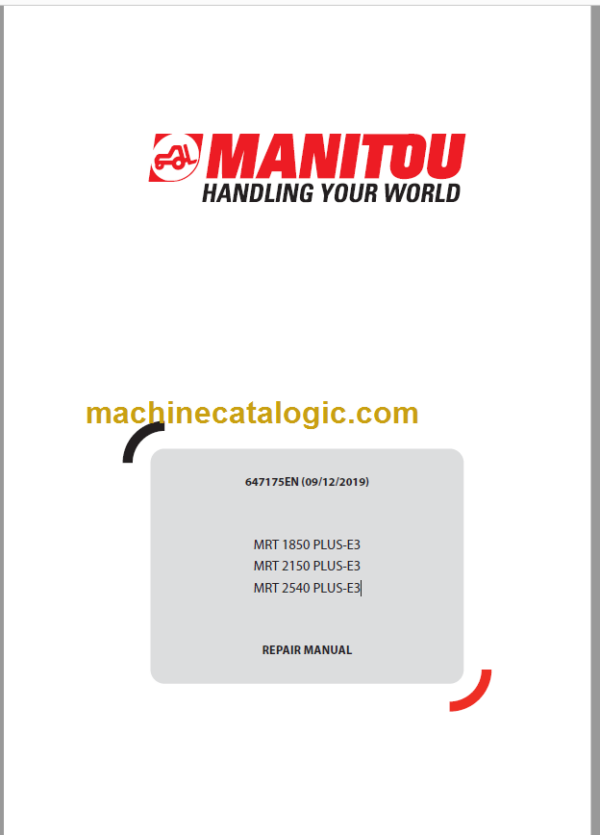 Manitou MRT 1850 PLUS-E3 2019 REPAIR MANUAL