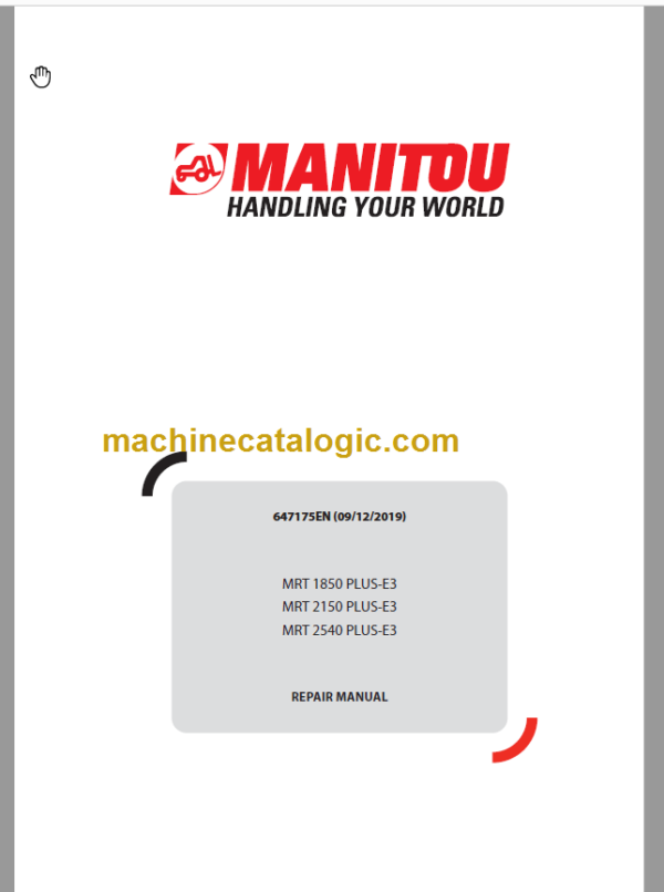 Manitou MRT 2150 PLUS-E3 2019 REPAIR MANUAL