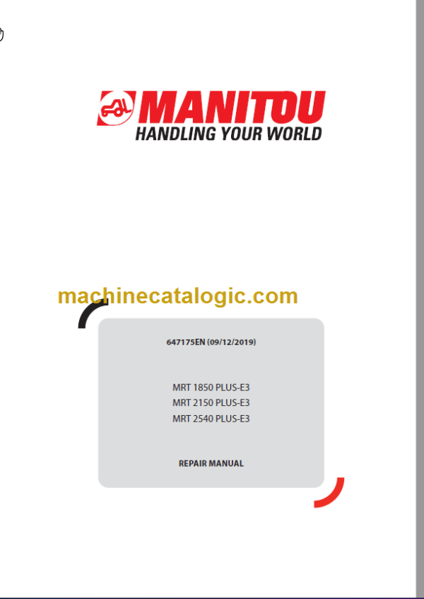 Manitou MRT 2540 PLUS-E3 2019 REPAIR MANUAL