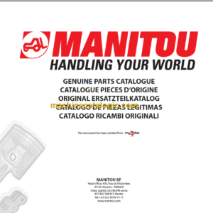 Manitou MLT 960 PARTS CATALOGUE