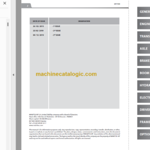 Manitou MRT 2540 PLUS-E3 2019 REPAIR MANUAL