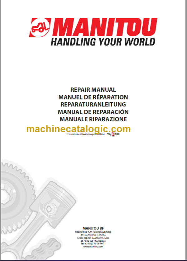 Manitou MRT 1440 EASY IT-EN-DE REPAIR MANUAL