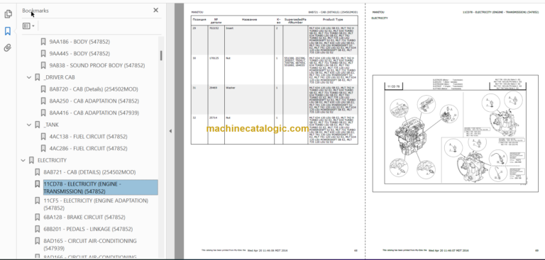 Manitou MLT 735 S2 E2 PARTS MANUALS