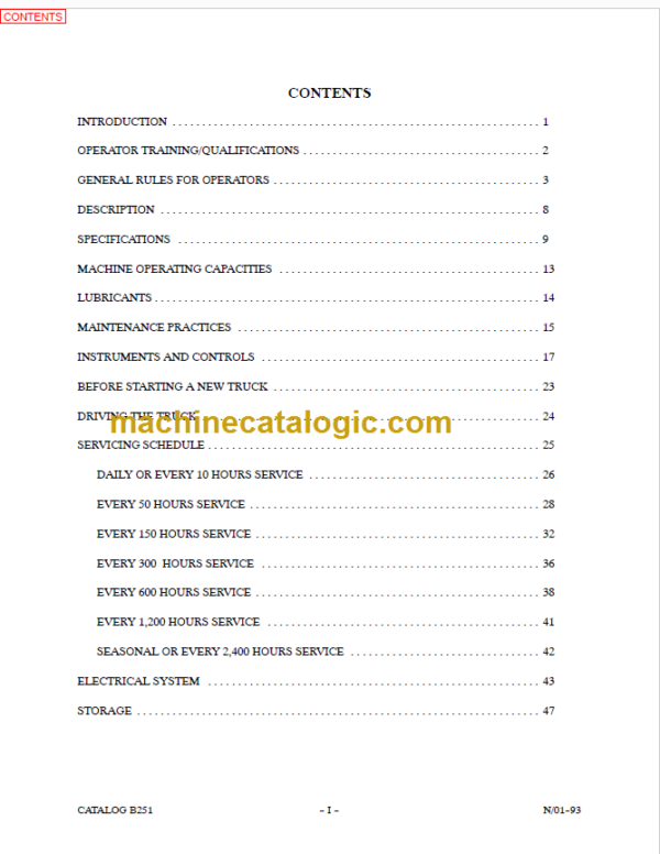 MANITOU S402-S502TC-S602TC-S404TC-S504TC-S604TC-D OPERATOR SERVICE MANUAL