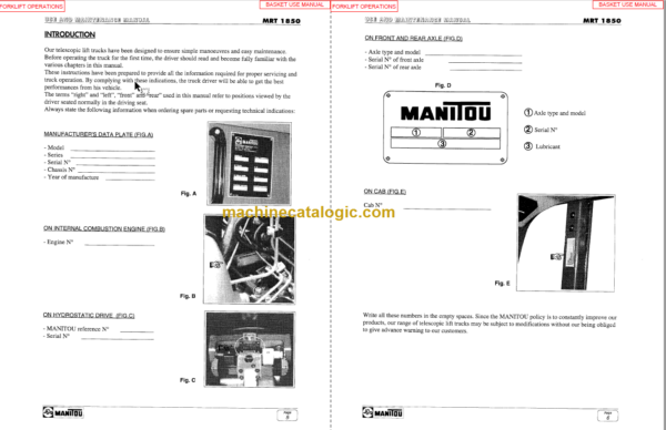 Manitou MRT 1850 COMFORT LINE SERVICE MANUAL