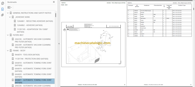Manitou MLT 735 120PS ST3B PARTS CATALOGUE