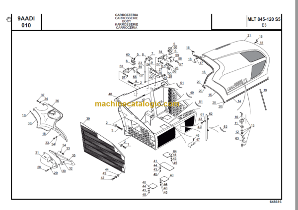 Manitou MLT 845-120 S5 E3 REF 648616 Parts Manual