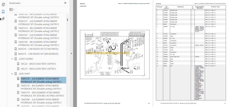 MANITOU MSI 30D PARTS CATALOGUE