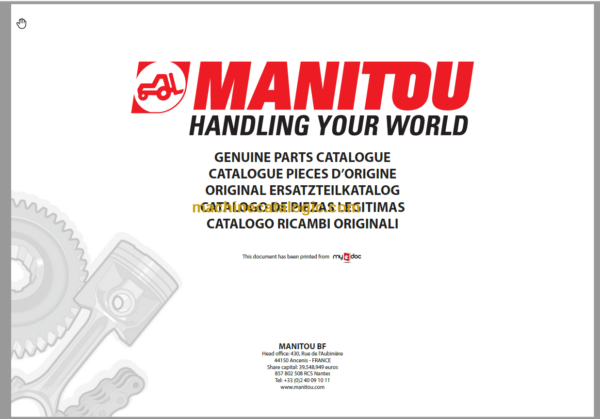 Manitou MLT-X 841 PARTS CATALOGUE