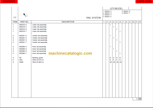 MANITOU 805441 Series Parts Manual