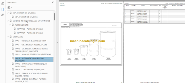 Manitou MLT-X 841 PARTS CATALOGUE