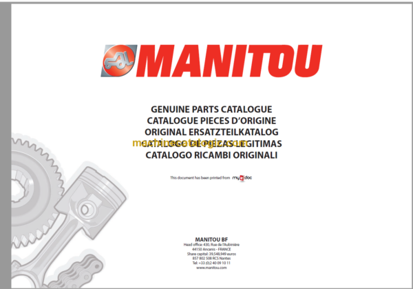 Manitou MLT 634 E3 Parts Catalogue