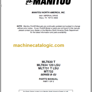 Manitou MLT 634 120 LSU SERIES B-E2 PARTS MANUAL