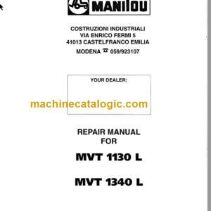 Manitou MVT 1130 L REPAIR MANUAL