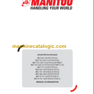 Manitou MLT 635 130 PS D ST4 S2 FR Manuel De Réparation