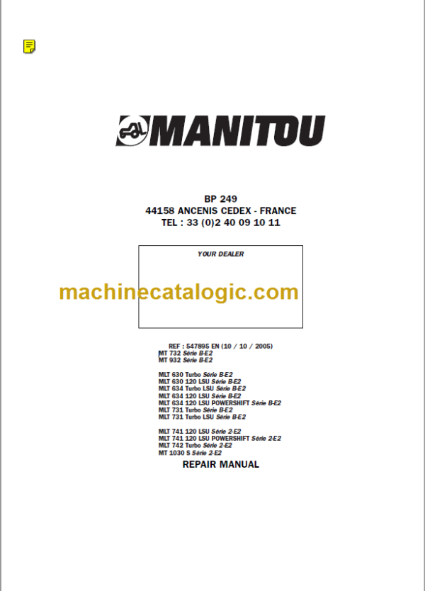 Manitou MLT 731 Turbo LSU S B-E2 Repair Manual