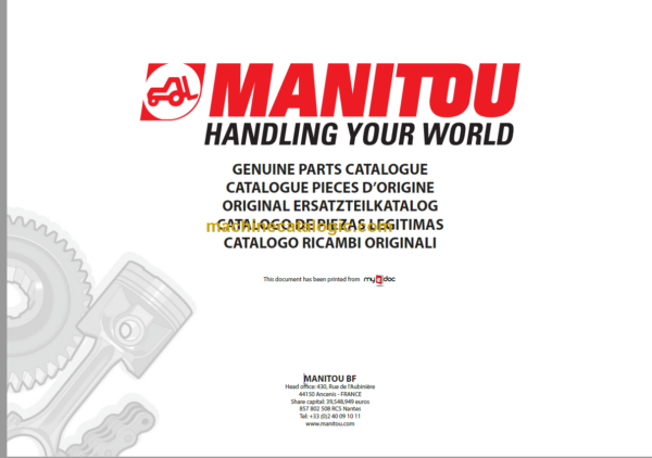 Manitou MLT 735 T3B PARTS CATALOGUE