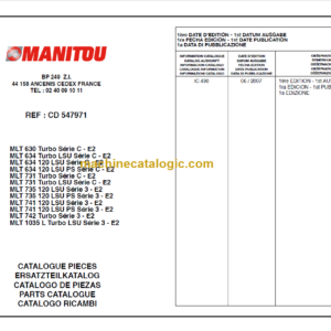 Manitou MLT 735 PS S 3 - E2 PARTS CATALOGUE