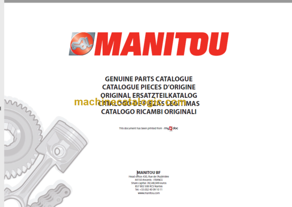 MANITOU MSI 35T PARTS CATALOGUE