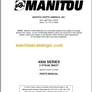 MANITOU 4300 Series Parts Manual