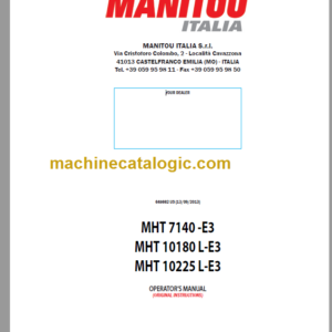 MHT 10225 L-E3 OPERATOR’S MANUAL