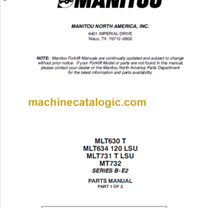 Manitou MLT 731 T LSU SERIES B-E2 PARTS MANUAL