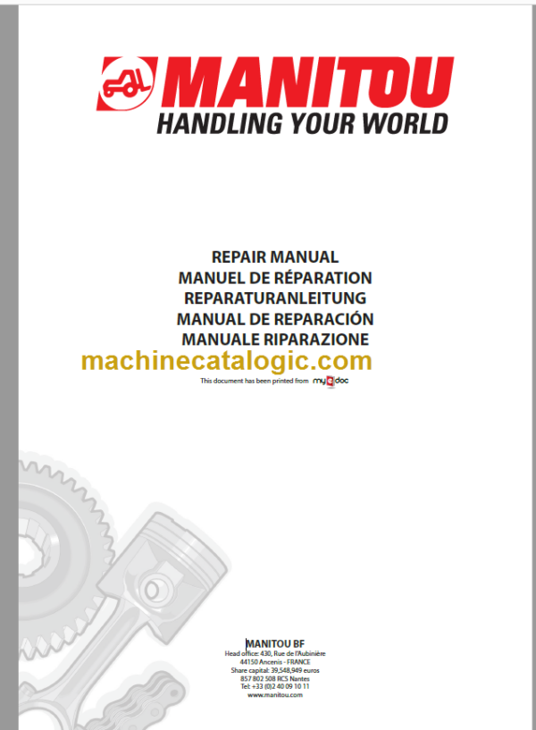 Manitou MRT 1850 PLUS-E3 PRIVILEGE REPAIR MANUAL