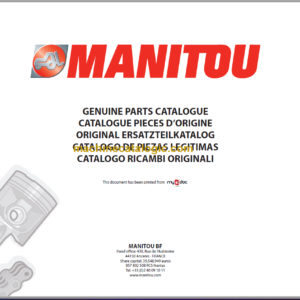 Manitou MLT 845 120 S5 PARTS CATALOGUE